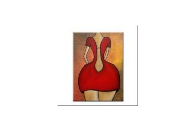 Abstract Red Dress Lady Oil Painting Free Shipping - Oilpainting-shop.com