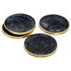 Hammered Brass Smoky Gray Coasters, Set of 4