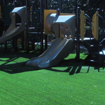Backyard playground using EasyTurf