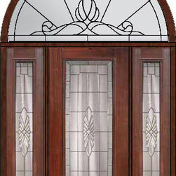 Prehung Sidelights-Transom Door 80 Fiberglass Versailles Full Lite - Front Doors