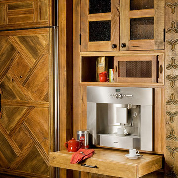 Custom Kitchen Cabinets with Espresso Bar