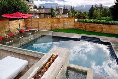 Design ideas for a contemporary pool in Vancouver.