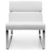 Angel Chair White Faux Leather Chrome Frame