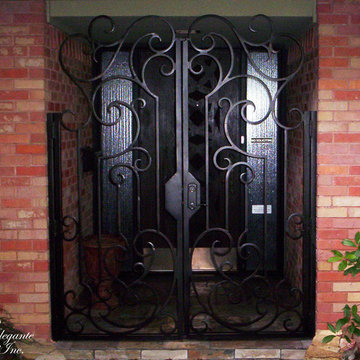 Wrought iron gates.