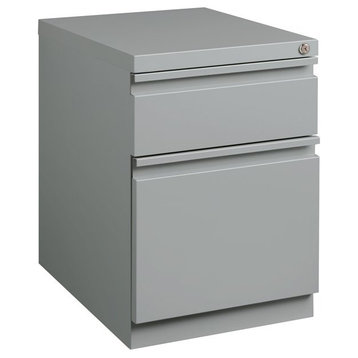 Hirsh 20-in Deep Mobile Pedestal File 2-Drawer Box/File Full Width Pull Silver