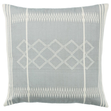 Jaipur Living Sanis Tribal Light Gray/Cream Poly Fill Pillow 18" Square