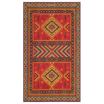 Safavieh Classic Vintage Collection CLV511 Rug, Red/Slate, 3' X 5'