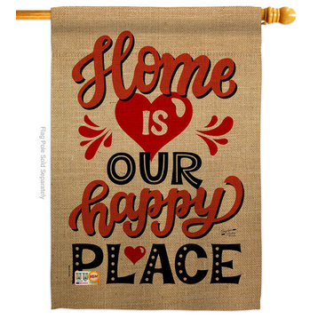 Home is Happy Place Inspirational Expression House Flag