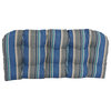 42"X19" U-Shaped Patterned Polyester Tufted Settee/Bench Cushion, Sovaro Denim