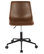 Lumisource Duke Task Chair, Black Base, Espresso PU Leather, Orange Stitching