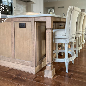 Bright & Timeless Kitchen Reorientation with Fireplace Refresh
