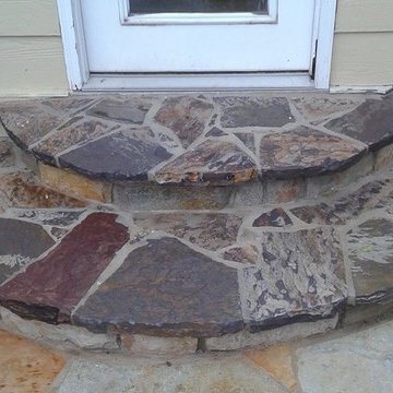 Natural Stone fire pit Stone walls stairs flagstone patio in chesterfield, mo