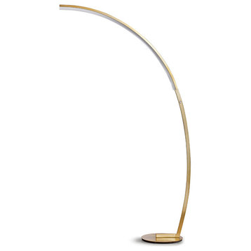 Launch Dimmable LED Linear Arch Floor Lamp, Brass