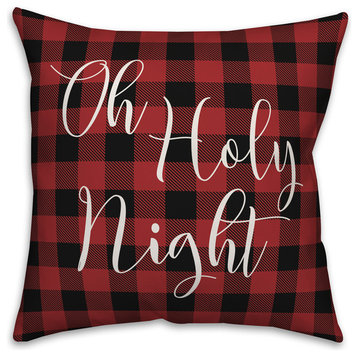 Plaid Oh Holy Night 18"x18" Throw Pillow Cover