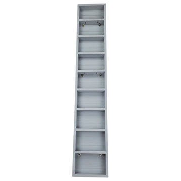 Meadow On the Wall Spice Rack 62"h x 11"w x 4.5"d, Primed Gray