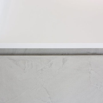 CONCRETE door with 45 degree edge and matching grip groove