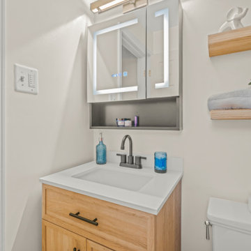 Blue Marble & Spanish tile White oak 5x7 Bath
