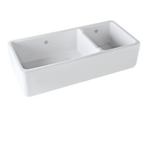 Rohl 36in Single Basin Fireclay Apron Front Kitchen Sink In