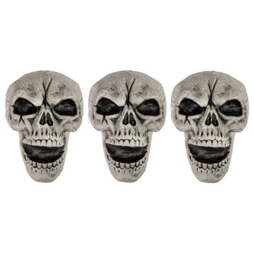 Set of 3 Halloween Skull Yard Stakes Outdoor Decorations
