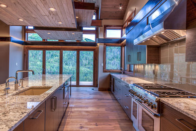 Example of a trendy kitchen design in Denver