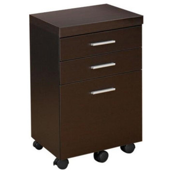 3-Drawer Mobile File Cabinet in Cappuccino
