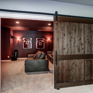 Example of a cottage chic home theater design in DC Metro