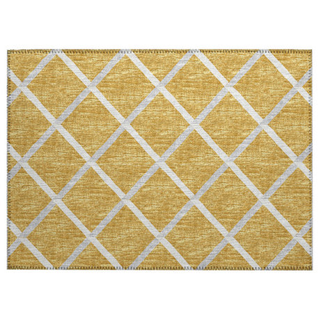 Indoor/Outdoor Chantille ACN140 Gold Washable 1'8" x 2'6" Rug