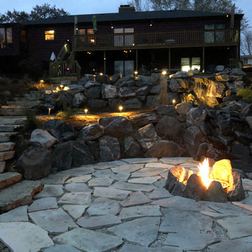Stone Staircase, Fire pit with Waterfall Effect Videos