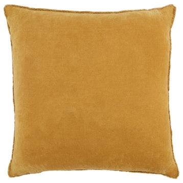 Jaipur Living Sunbury Solid Throw Pillow, Gold, Polyester Fill