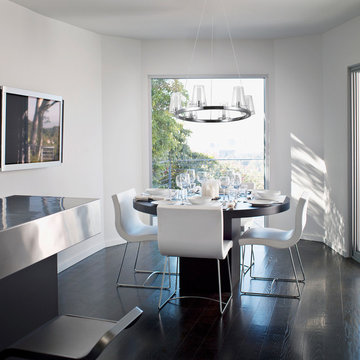 Carter 20W LED Integrated Energy Star 6-Light Chandelier, Chrome, Clear Glass Sh