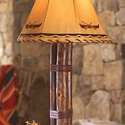 Pocono Table Lamp with Painted Rawhide Shade - Table Lamps