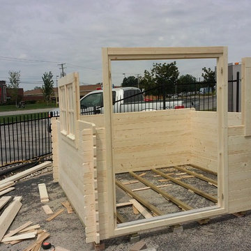Garden shed assembly (blue)