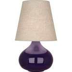 Robert Abbey - Robert Abbey OB91 June - One Light Accent Lamp - Shade Included: TRUE  Cord Color: Silver  Base Dimension: 10.88 x 5.5June One Light Accent Lamp Steel Blue Glazed Buff Linen Shade *UL Approved: YES *Energy Star Qualified: n/a  *ADA Certified: n/a  *Number of Lights: Lamp: 1-*Wattage:150w Medium Keyless Threaded Alum Sheet E26 bulb(s) *Bulb Included:No *Bulb Type:Medium Keyless Threaded Alum Sheet E26 *Finish Type:Steel Blue Glazed