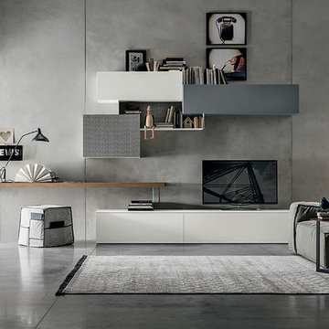 Wall Unit with Office Desk TM-450A | Made in Italy