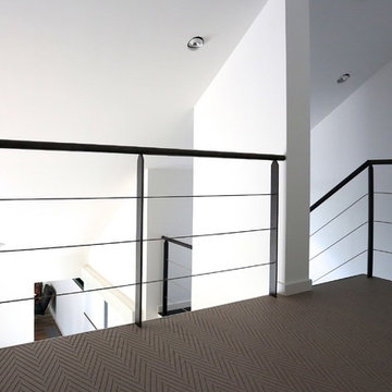 Floating stairs with triangular treads