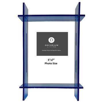 Lucite 5x7 Frame, Neon Blue/Clear