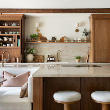 Refined & Luxurious Walnut Lay-On Slim Shaker Reeded Detail Kitchen