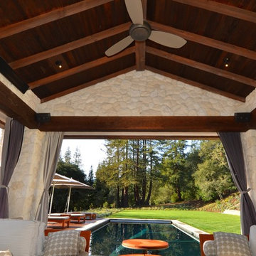 Stone pool house cabana