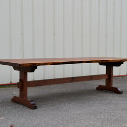Live Edge Walnut Trestle Table - Dining Tables