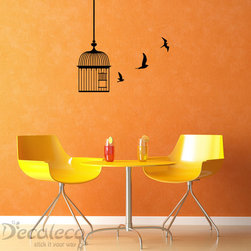 Birds and cage - Wall Decals