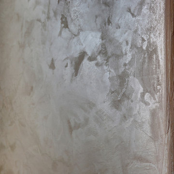 Metallic, Venetian Plaster, Wallpaper & Custom Farmhouse Cabinet Painting