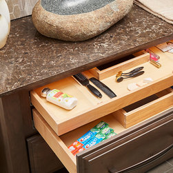 Wellborn Cabinet's Hidden U-Shaped Drawer and Two U-Shaped Drawers with Acrylic - Bathroom Cabinets