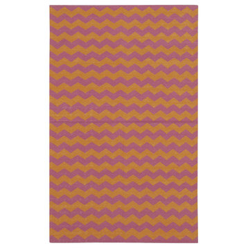 Rug N Carpet - Handmade Wool 3' 6'' x 5' 6'' Geometric Dhurrie Kilim Rug