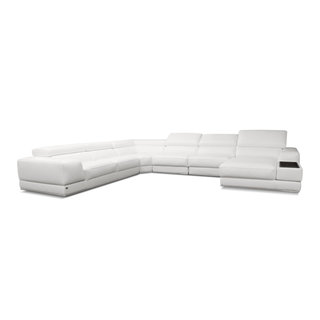 White Wynn Leather Sectional Contemporary Sectional Sofas by