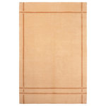 Bareens Designer Rugs - Nepalese Art Deco Savanna Tan/Brown Wool Rug, 6'0"x9'0" - Made with a sheen in a beautiful color pallet, this Nepalese hand knotted rug is known for its soft pile, embodying the craftsmanship of timeless technique. Simple design enunciating the simplicity, richness, and beauty of the natural wool. The neutral simplicity of this rug is a balancing visual statement in a contemporary interior.