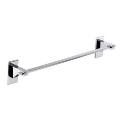 Crystal 17,7" towel bar. No drill. Polished chrome. - Toilet Accessories