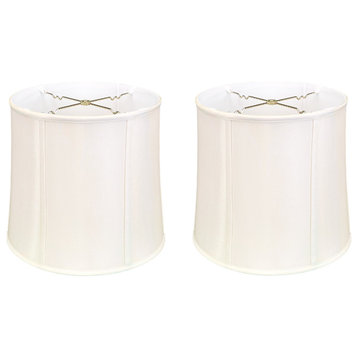 Royal Designs Drum Lamp Shade, White, 13x14x14, Set of 2