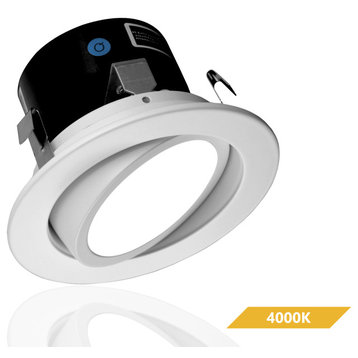 NICOR 4 inch LED Gimbal Adjustable Downlight Kit, Dimmable, 4000k