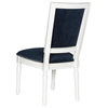 Cora 19'' H French Brasserie Velvet Side Chair Set of 2 Silver Nail Heads Navy V