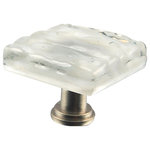 Glass Storm Studios - Gray Mist Handmade Glass, Knob - Textured, layered and glittering light gray glass. All our products are handmade to order.  Important: Do not use an electric drill or electric screwdriver.